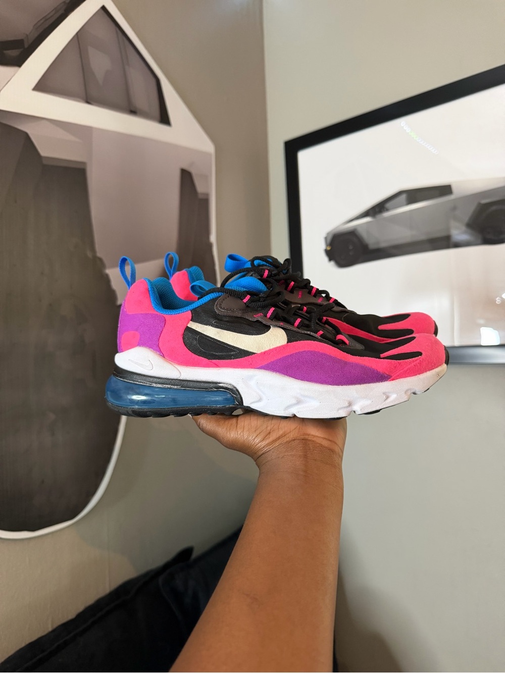 Nike Pink Purple and Blue Air Max Sneakers